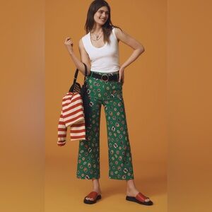 Anthropologie Vibrant Green Cropped Pants